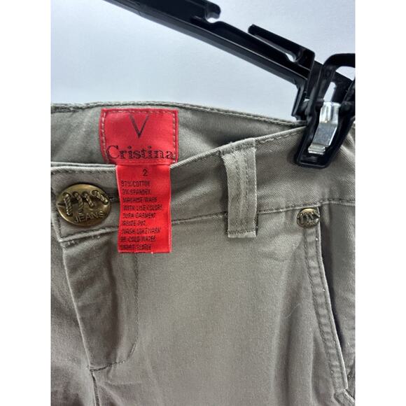 V CHRISTINA Sage Green 4-Pocket Jeans Stretch Sage Green Size 2 EUC. - Picture 11 of 12